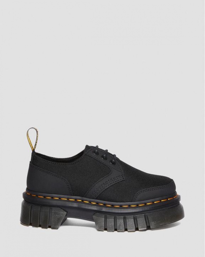 Men's Dr Martens Audrick Poly & Leather Platform Shoes Black | Australia_Dr89062