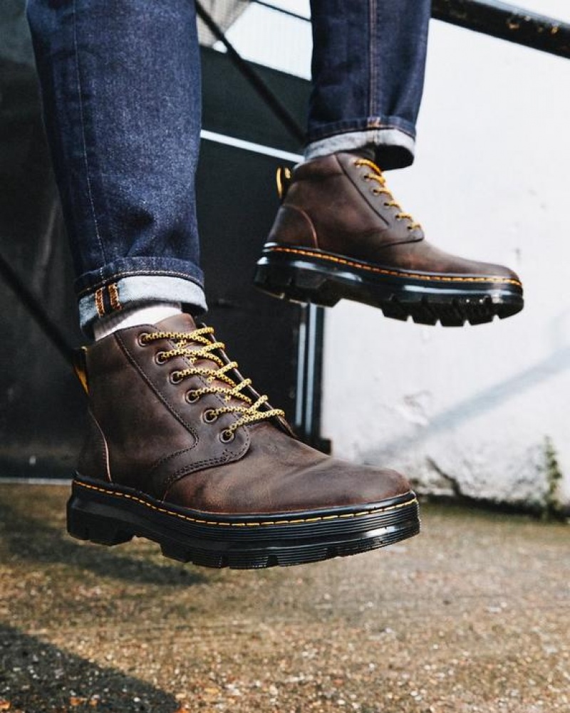 Men's Dr Martens Bonny Leather Casual Boots Brown | Australia_Dr96523