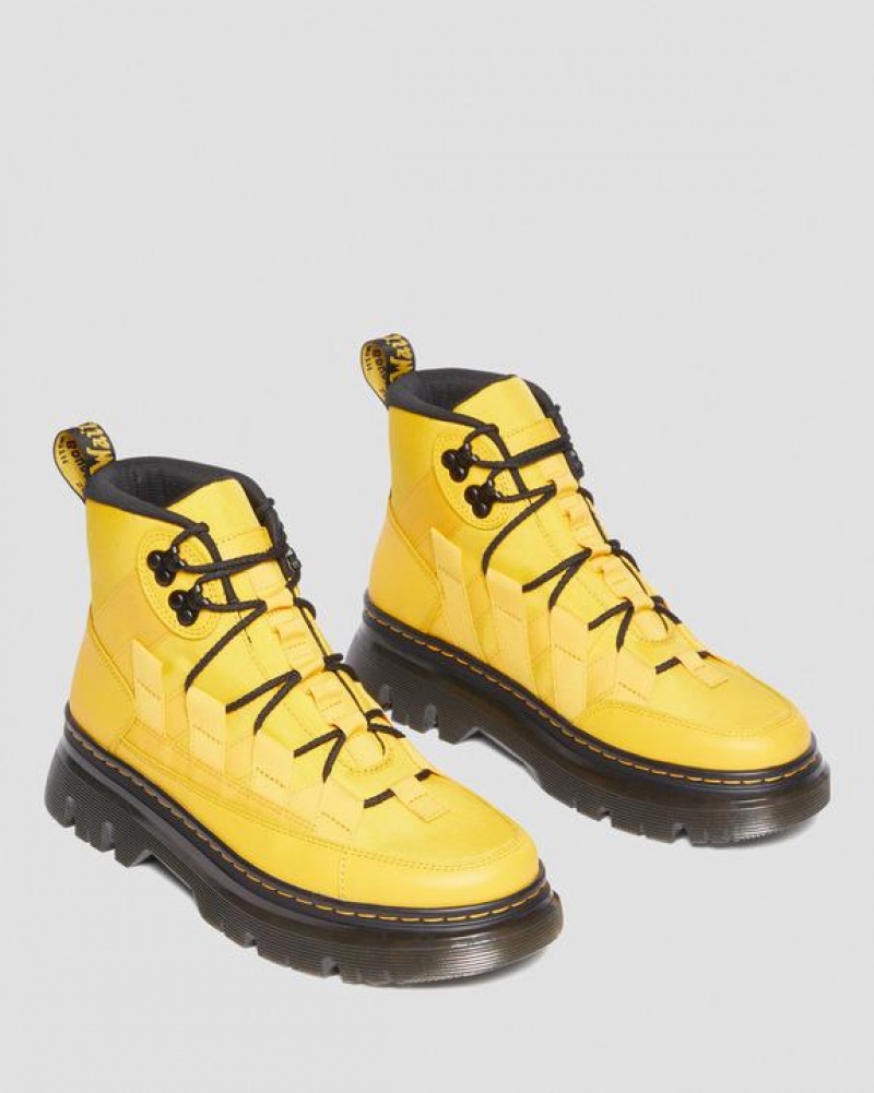 Men's Dr Martens Boury Nylon & Leather Casual Boots Yellow | Australia_Dr87012