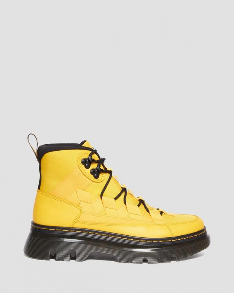 Men's Dr Martens Boury Nylon & Leather Casual Boots Yellow | Australia_Dr87012