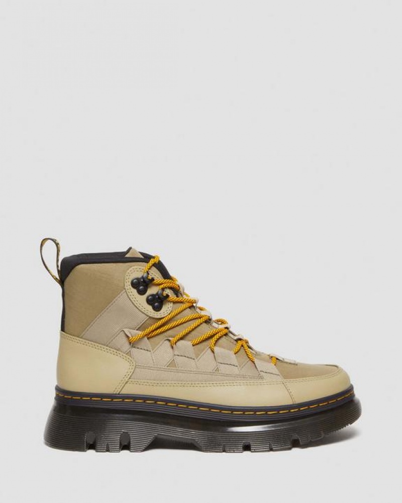 Men's Dr Martens Boury Nylon & Leather Casual Boots Olive | Australia_Dr40041