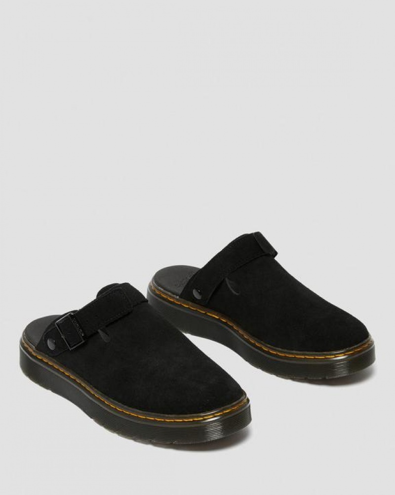 Men's Dr Martens Carlson Suede Casual Slingback Shoes Black | Australia_Dr64752