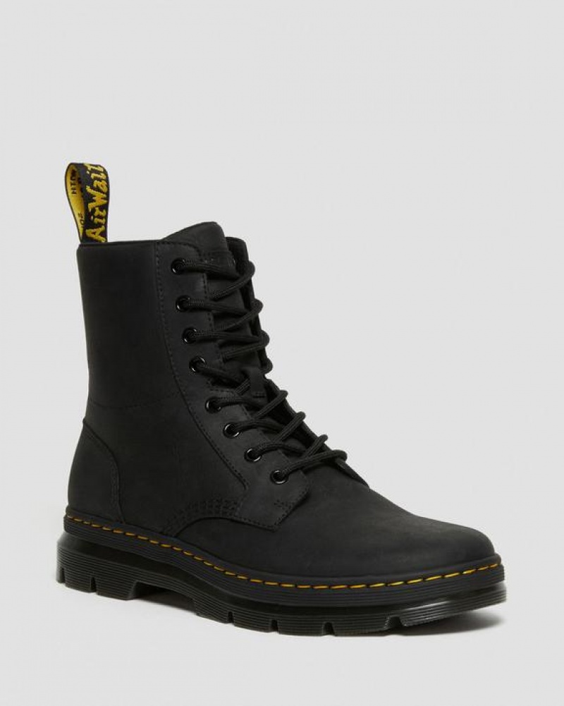 Men\'s Dr Martens Combs Leather Casual Boots Black | Australia_Dr34461