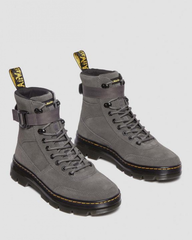 Men's Dr Martens Combs Tech Suede Casual Boots Grey | Australia_Dr53421