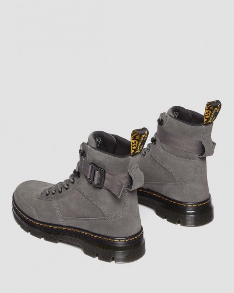 Men's Dr Martens Combs Tech Suede Casual Boots Grey | Australia_Dr53421