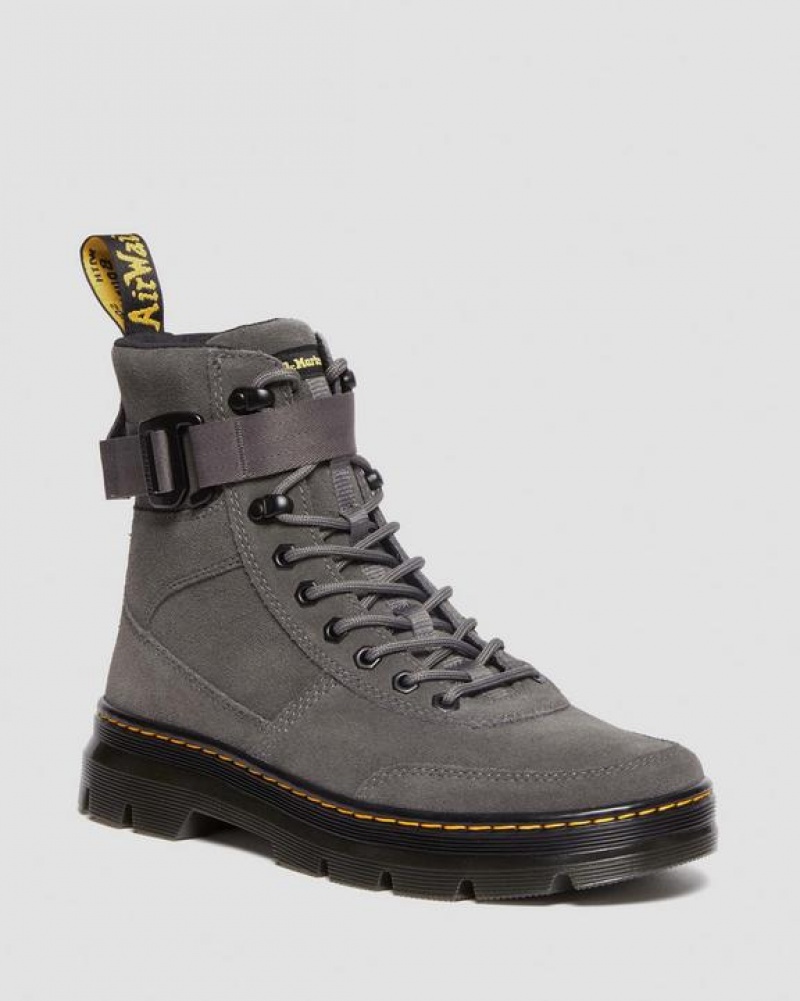 Men\'s Dr Martens Combs Tech Suede Casual Boots Grey | Australia_Dr53421