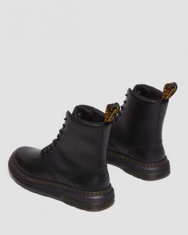 Men's Dr Martens Crewson Classic Leather Everyday Boots Black | Australia_Dr85160