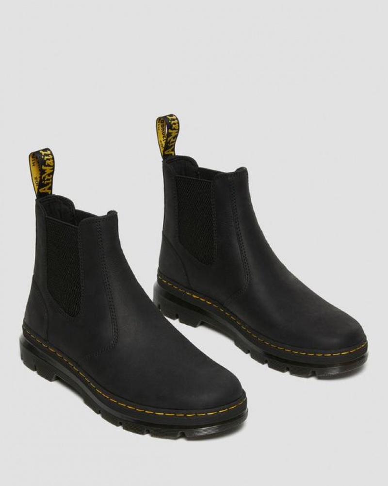 Men's Dr Martens Embury Leather Casual Chelsea Boots Black | Australia_Dr62605