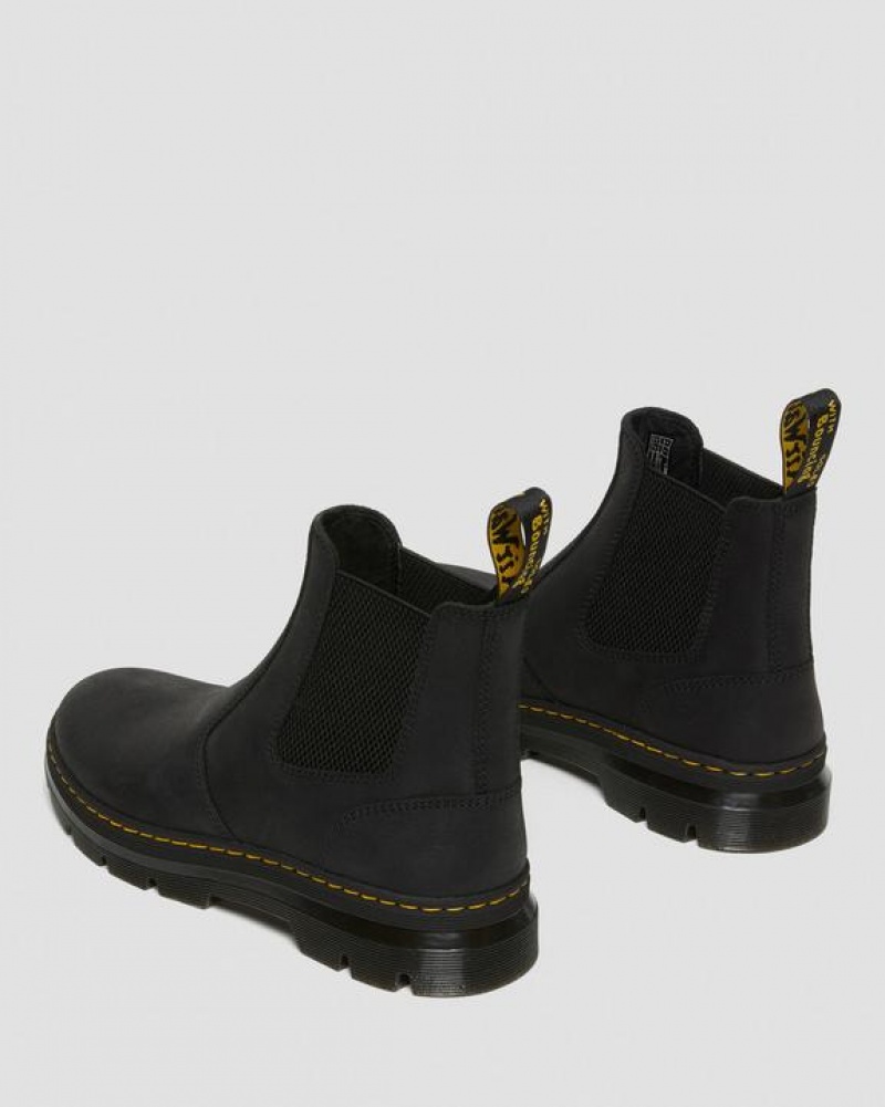 Men's Dr Martens Embury Leather Casual Chelsea Boots Black | Australia_Dr62605