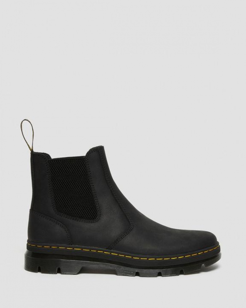 Men's Dr Martens Embury Leather Casual Chelsea Boots Black | Australia_Dr62605