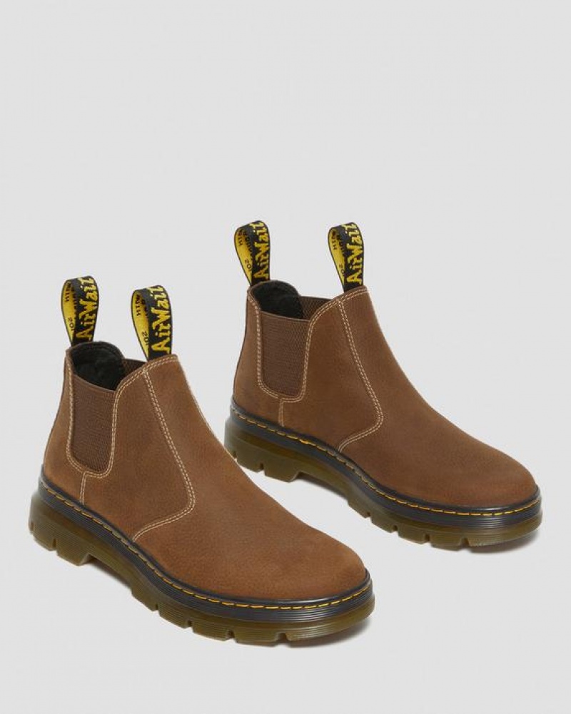 Men's Dr Martens Hardie II Leather Chelsea Work Boots Cream | Australia_Dr83467