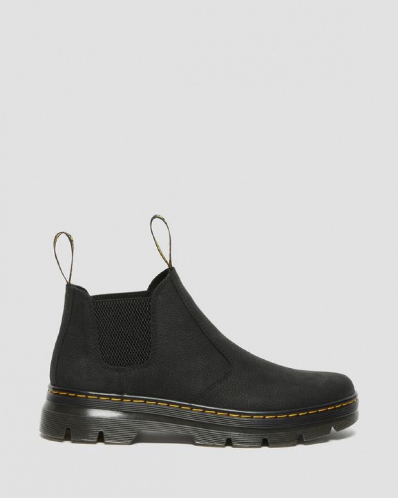 Men's Dr Martens Hardie II Leather Chelsea Work Boots Black | Australia_Dr39392