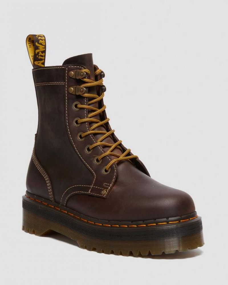 Men\'s Dr Martens Jadon Boot Arc Crazy Horse Platform Shoes Brown | Australia_Dr47037