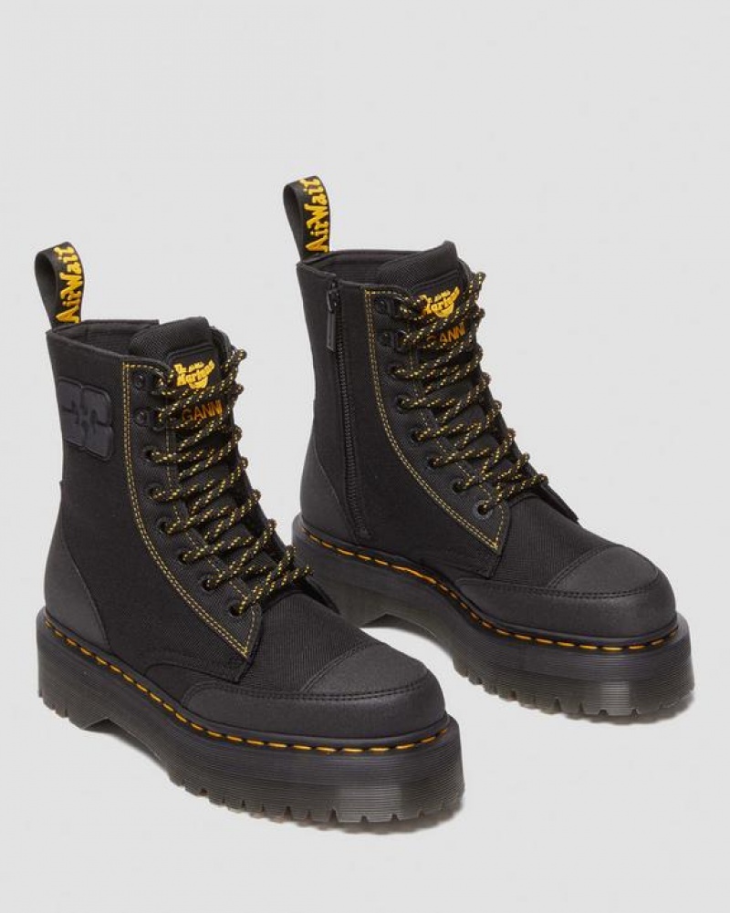 Men's Dr Martens Jadon Boot Ganni Extra Tough Platforms  Boots Black | Australia_Dr11462