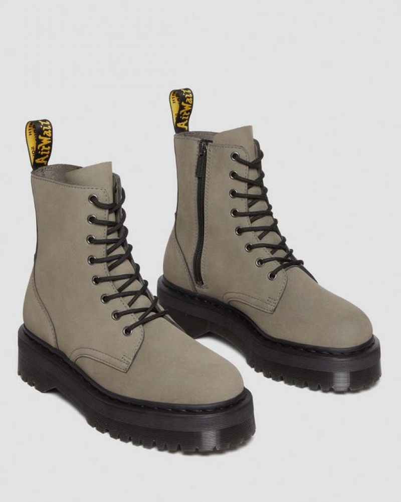 Men's Dr Martens Jadon Boot Milled Nubuck Platforms Boots Grey | Australia_Dr47357