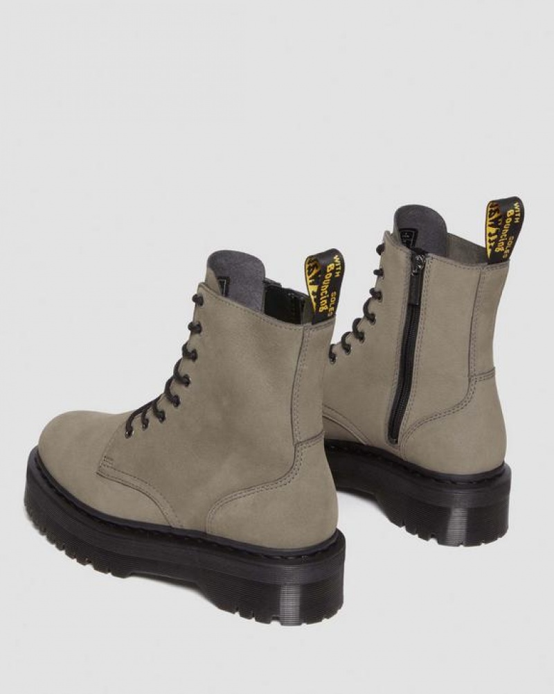 Men's Dr Martens Jadon Boot Milled Nubuck Platforms Boots Grey | Australia_Dr47357