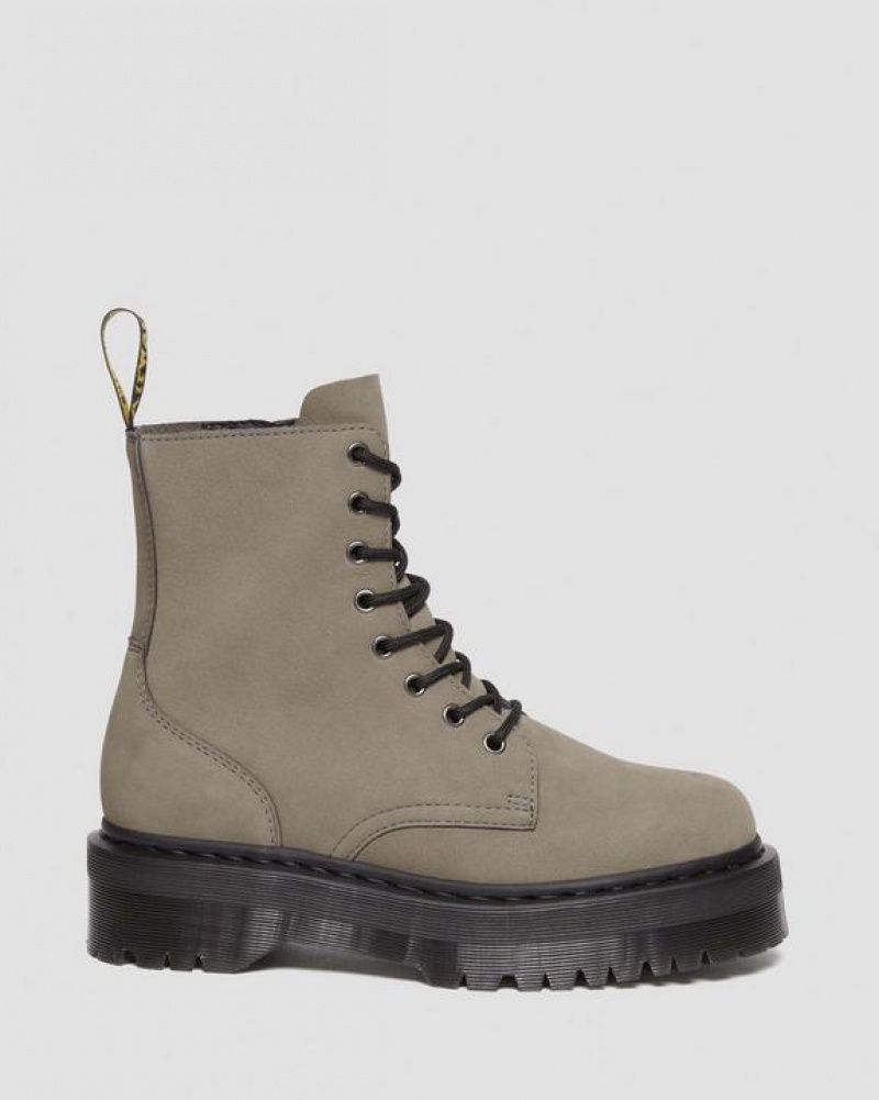 Men's Dr Martens Jadon Boot Milled Nubuck Platforms Boots Grey | Australia_Dr47357