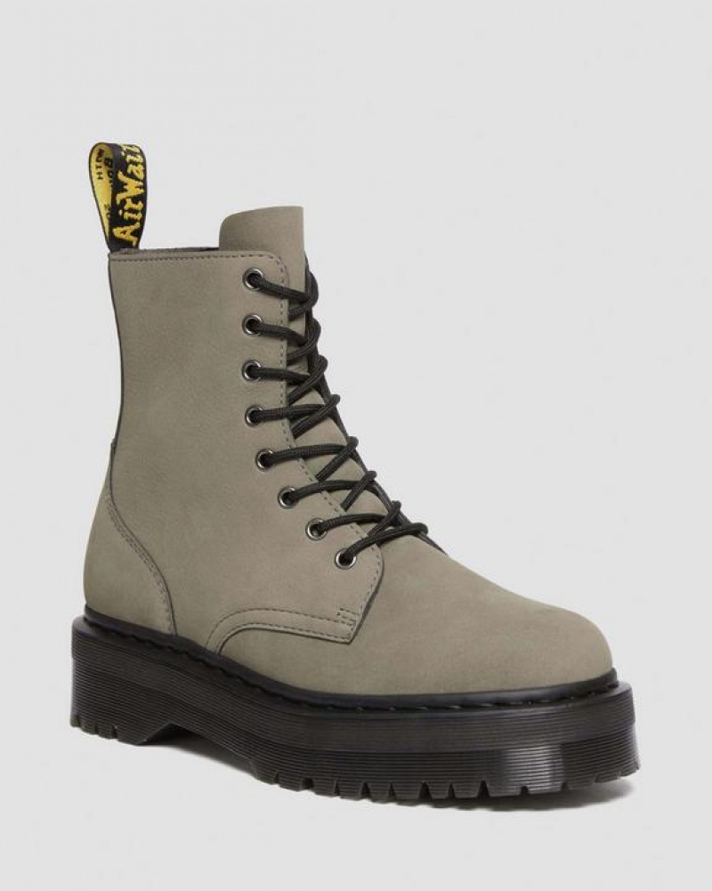 Men\'s Dr Martens Jadon Boot Milled Nubuck Platforms Boots Grey | Australia_Dr47357