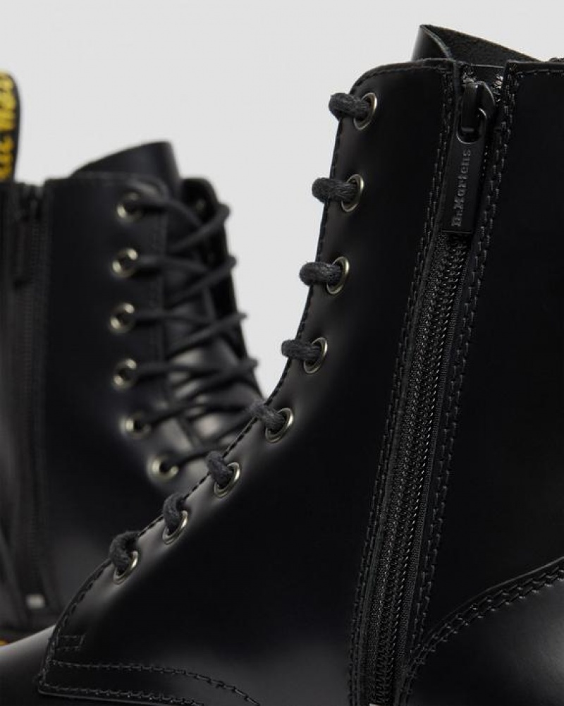 Men's Dr Martens Jadon Boot Smooth Leather Platforms Boots Black | Australia_Dr28502