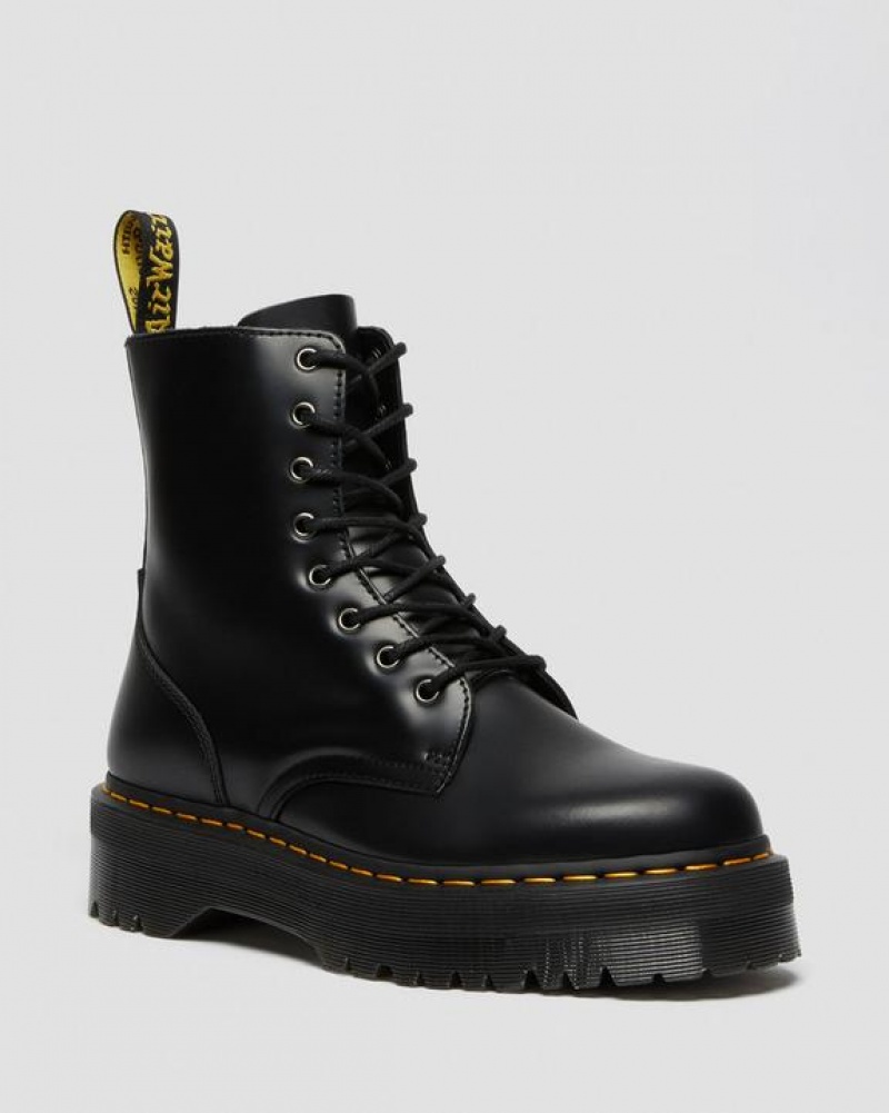 Men\'s Dr Martens Jadon Boot Smooth Leather Platforms Boots Black | Australia_Dr28502