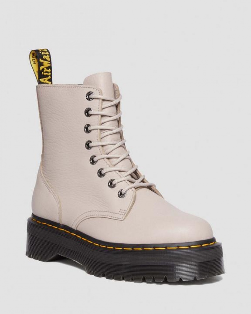 Men\'s Dr Martens Jadon III Boot Pisa Leather Platforms Boots Grey Brown | Australia_Dr57408