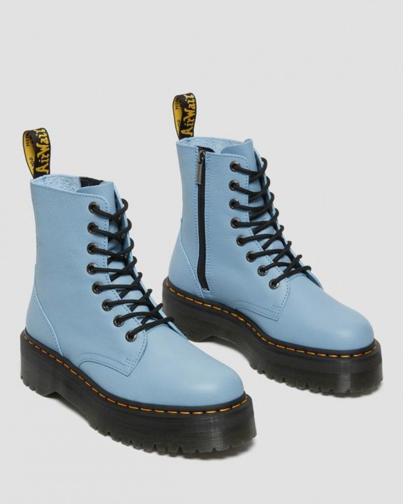 Men's Dr Martens Jadon III Boot Pisa Leather Platform Shoes Blue | Australia_Dr52077