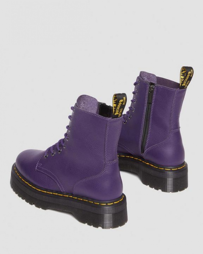 Men's Dr Martens Jadon III Boot Pisa Leather Platform Shoes Purple | Australia_Dr37732