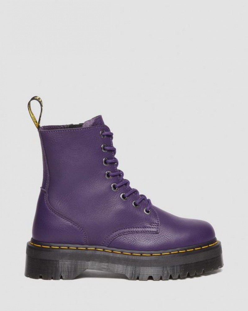 Men's Dr Martens Jadon III Boot Pisa Leather Platform Shoes Purple | Australia_Dr37732