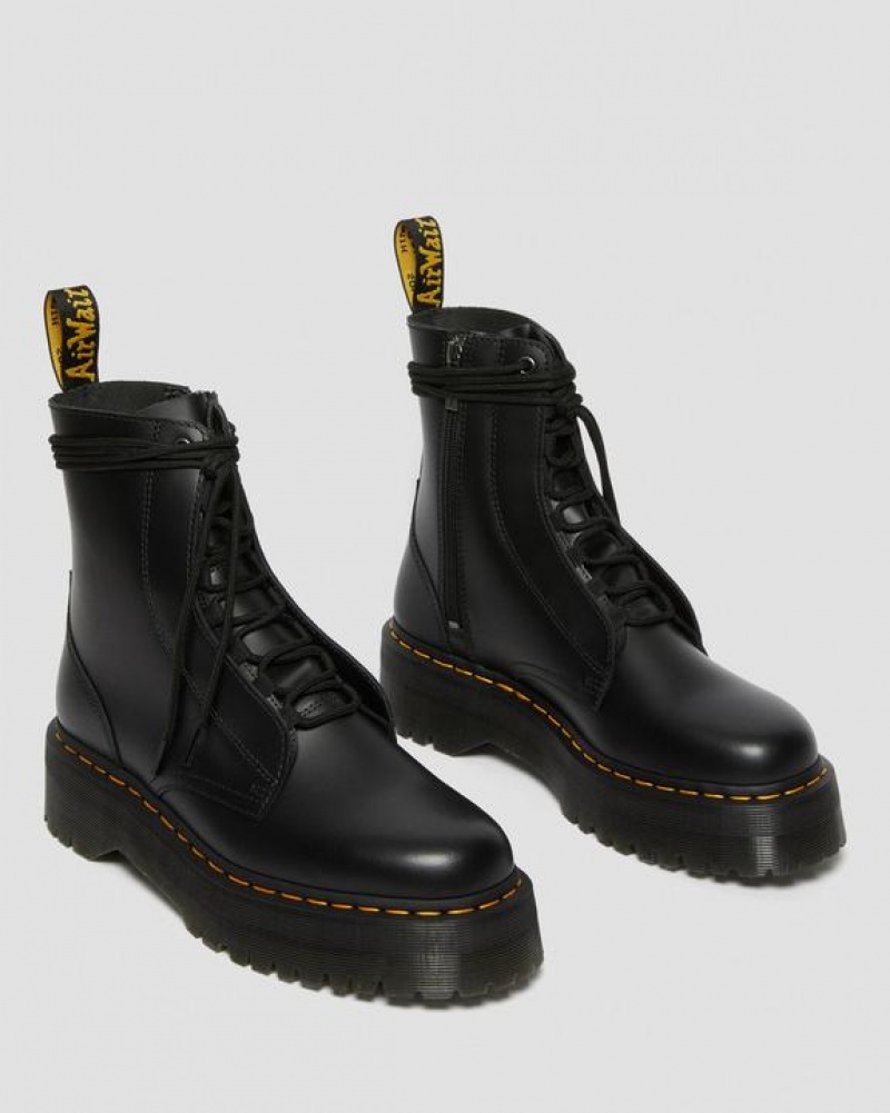 Men's Dr Martens Jarrick Smooth Leather Platform Boots Black | Australia_Dr59063