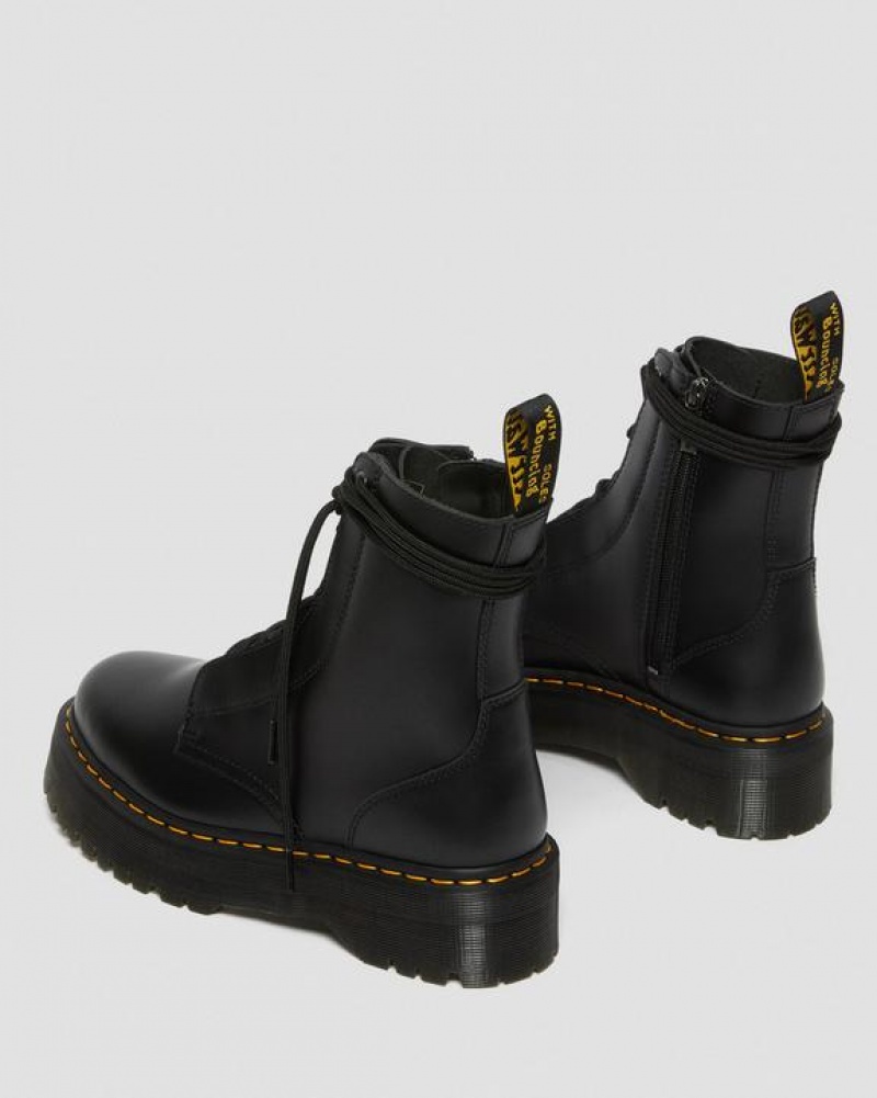 Men's Dr Martens Jarrick Smooth Leather Platform Boots Black | Australia_Dr59063