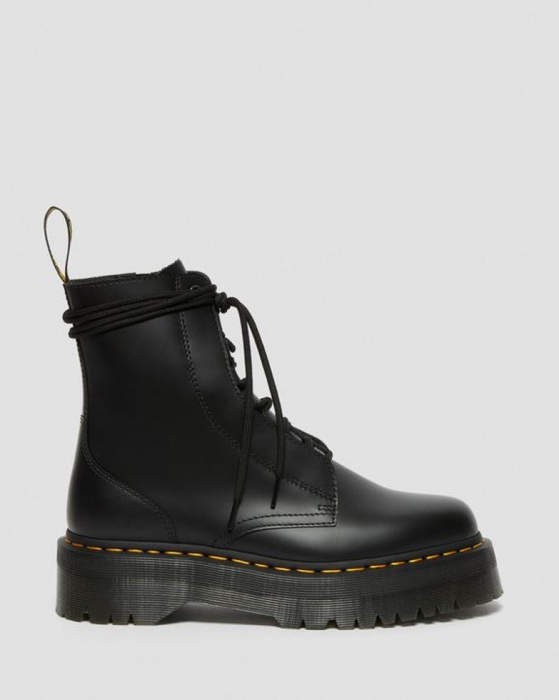 Men's Dr Martens Jarrick Smooth Leather Platform Boots Black | Australia_Dr59063