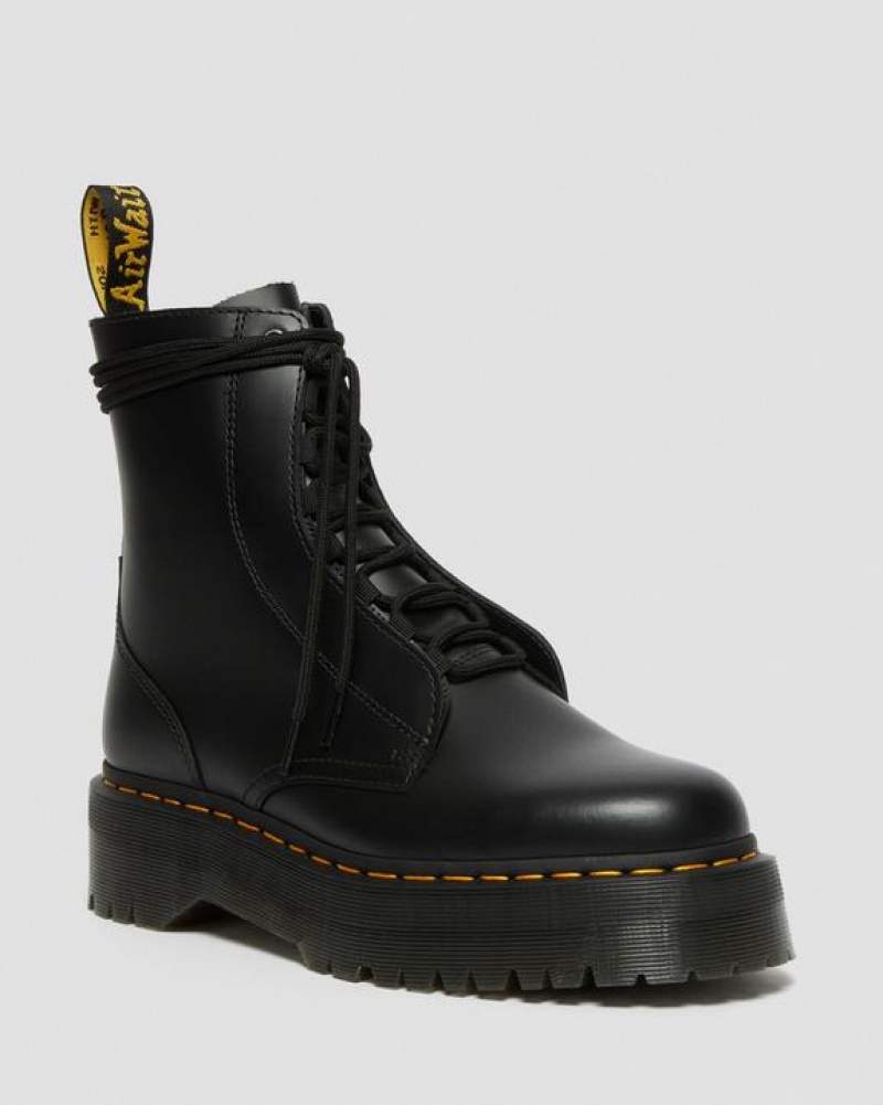 Men\'s Dr Martens Jarrick Smooth Leather Platform Boots Black | Australia_Dr59063