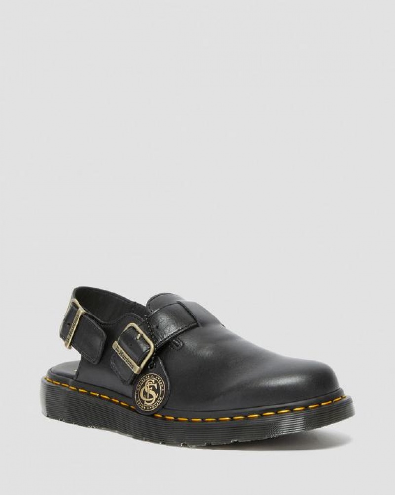 Men\'s Dr Martens Jorge Made in England Leather Slingback Sandals Black | Australia_Dr30760