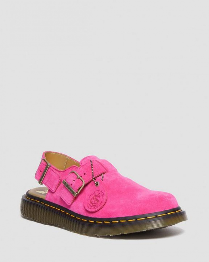 Men\'s Dr Martens Jorge Made in England Suede Slingback Sandals Pink | Australia_Dr42161