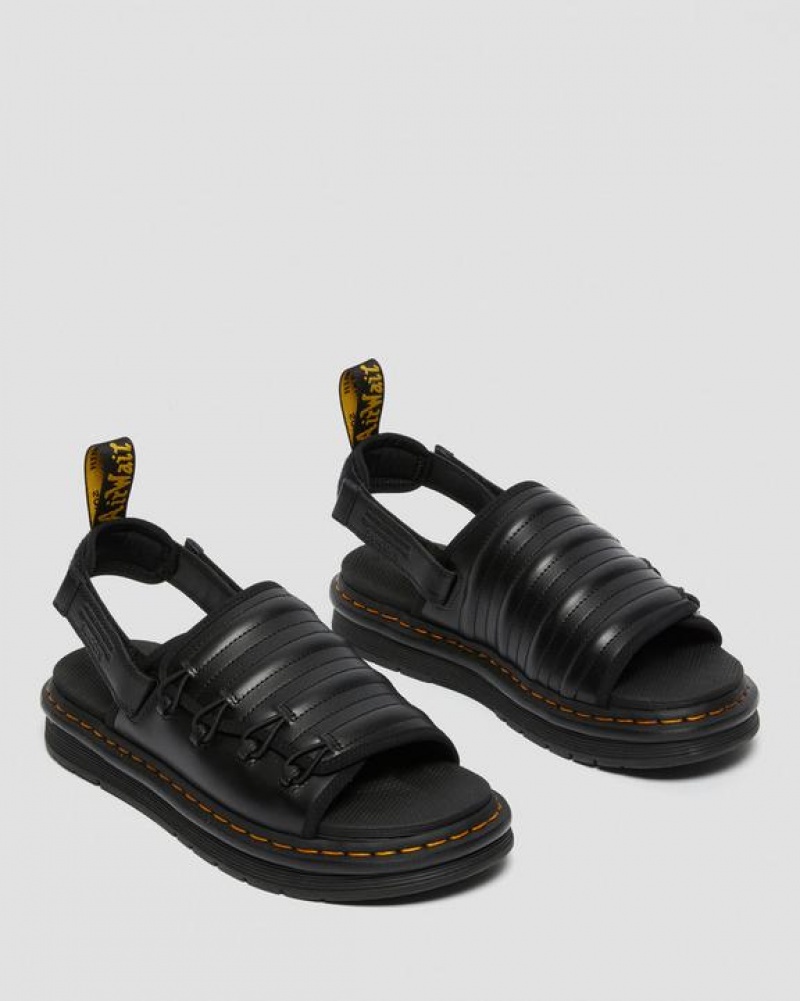 Men's Dr Martens Mura Suicoke Leather Sandals Black | Australia_Dr40314