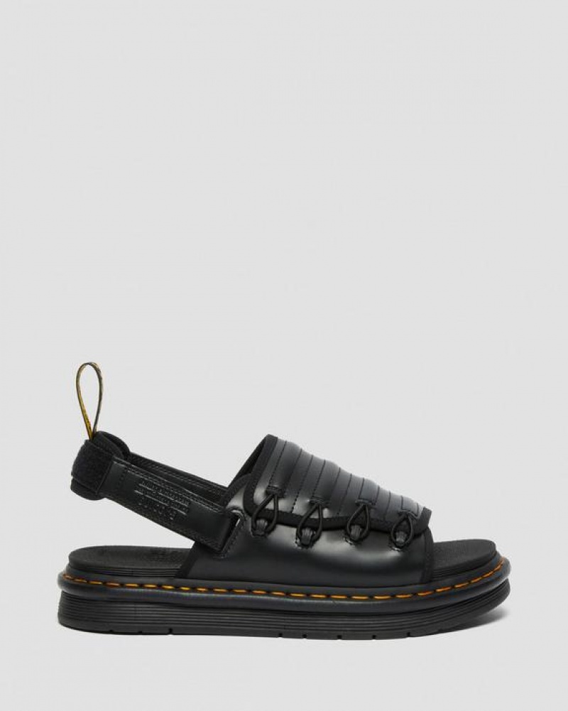 Men's Dr Martens Mura Suicoke Leather Sandals Black | Australia_Dr40314