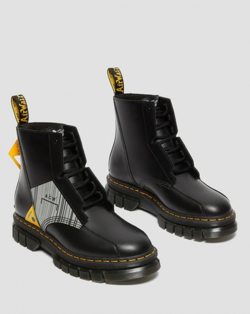 Men's Dr Martens Rikard A-Cold-Wall* Leather Platform Shoes Black | Australia_Dr82687