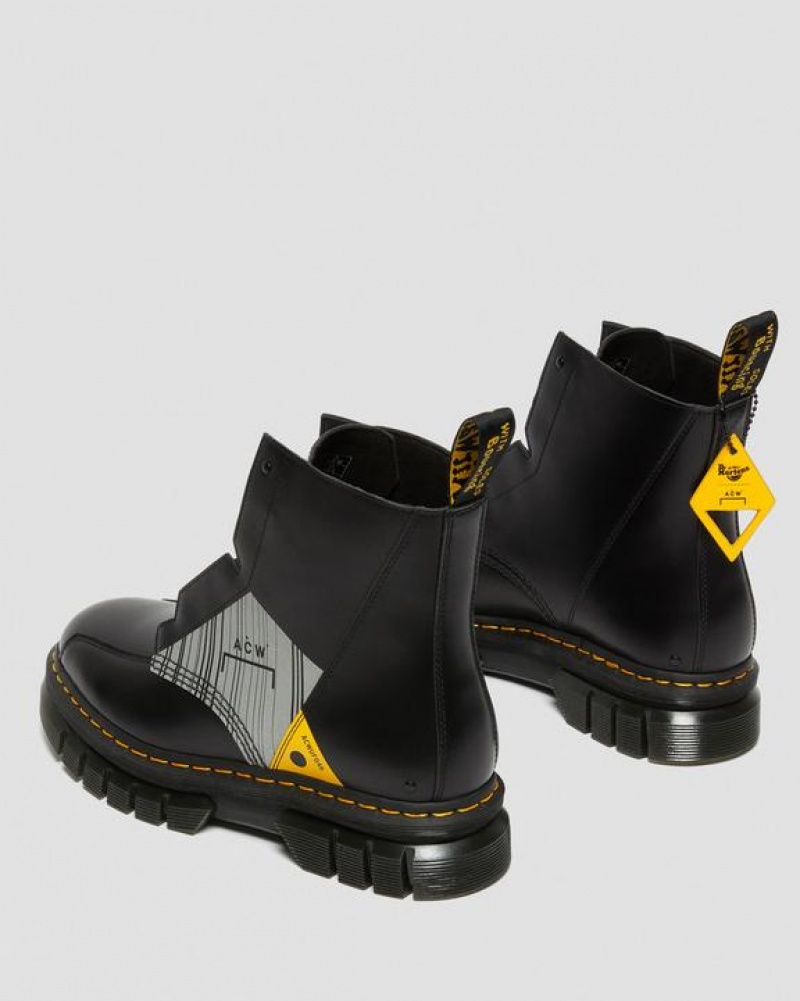 Men's Dr Martens Rikard A-Cold-Wall* Leather Platform Shoes Black | Australia_Dr82687