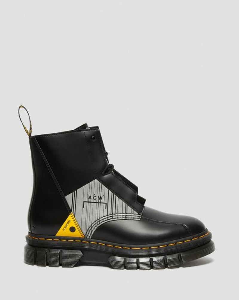 Men's Dr Martens Rikard A-Cold-Wall* Leather Platform Shoes Black | Australia_Dr82687