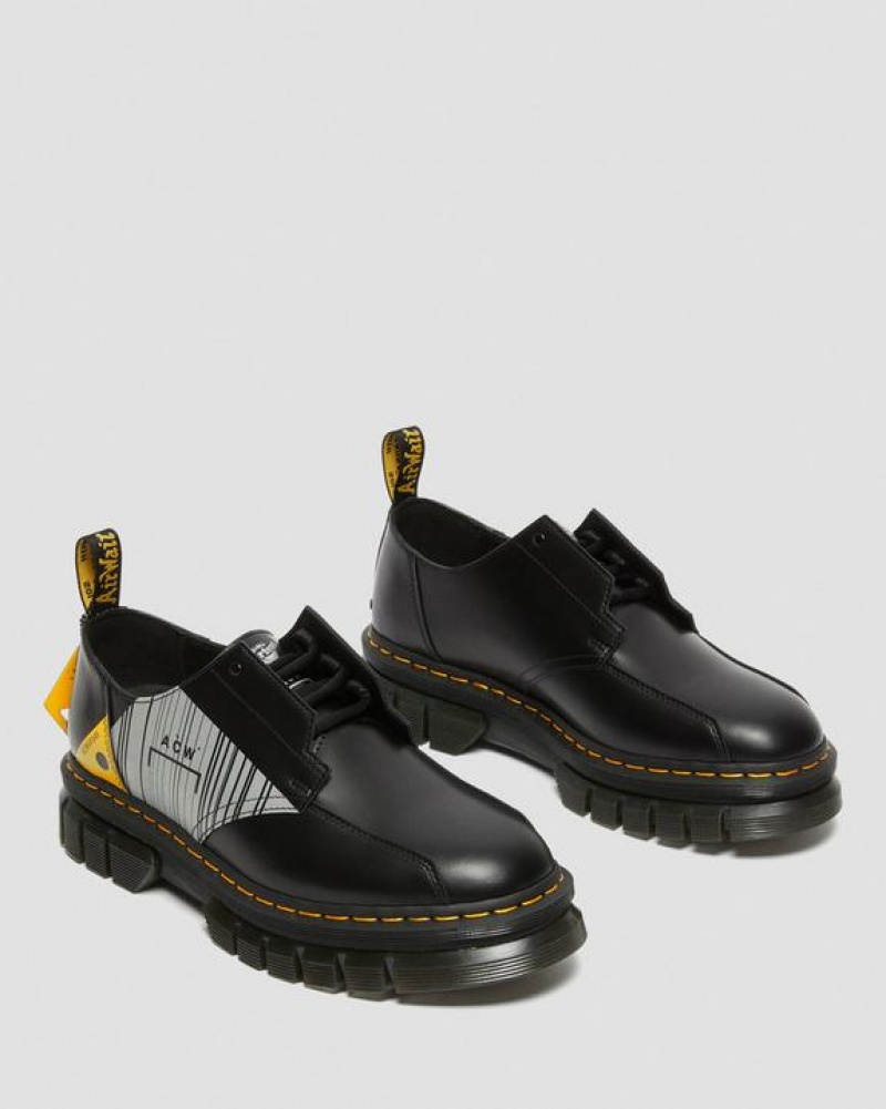 Men's Dr Martens Rikard A-Cold-Wall* Leather Platform Shoes Black | Australia_Dr41880