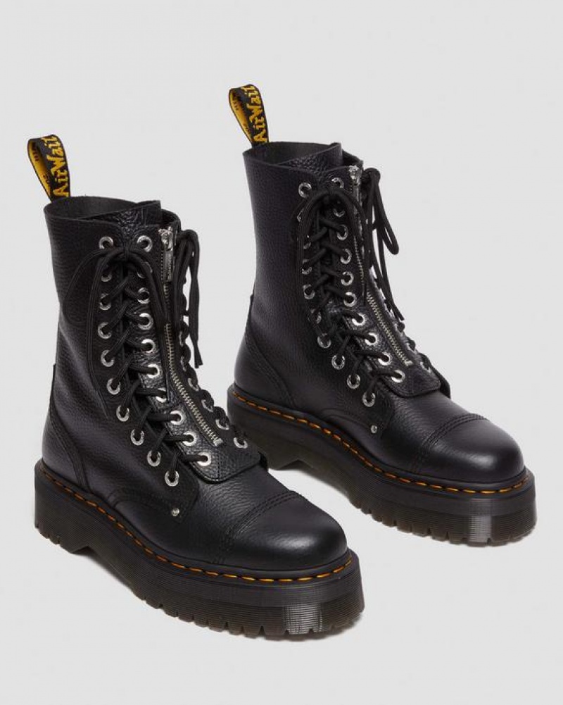 Men's Dr Martens Sinclair Hi Milled Nappa Leather Platform Shoes Black | Australia_Dr86821