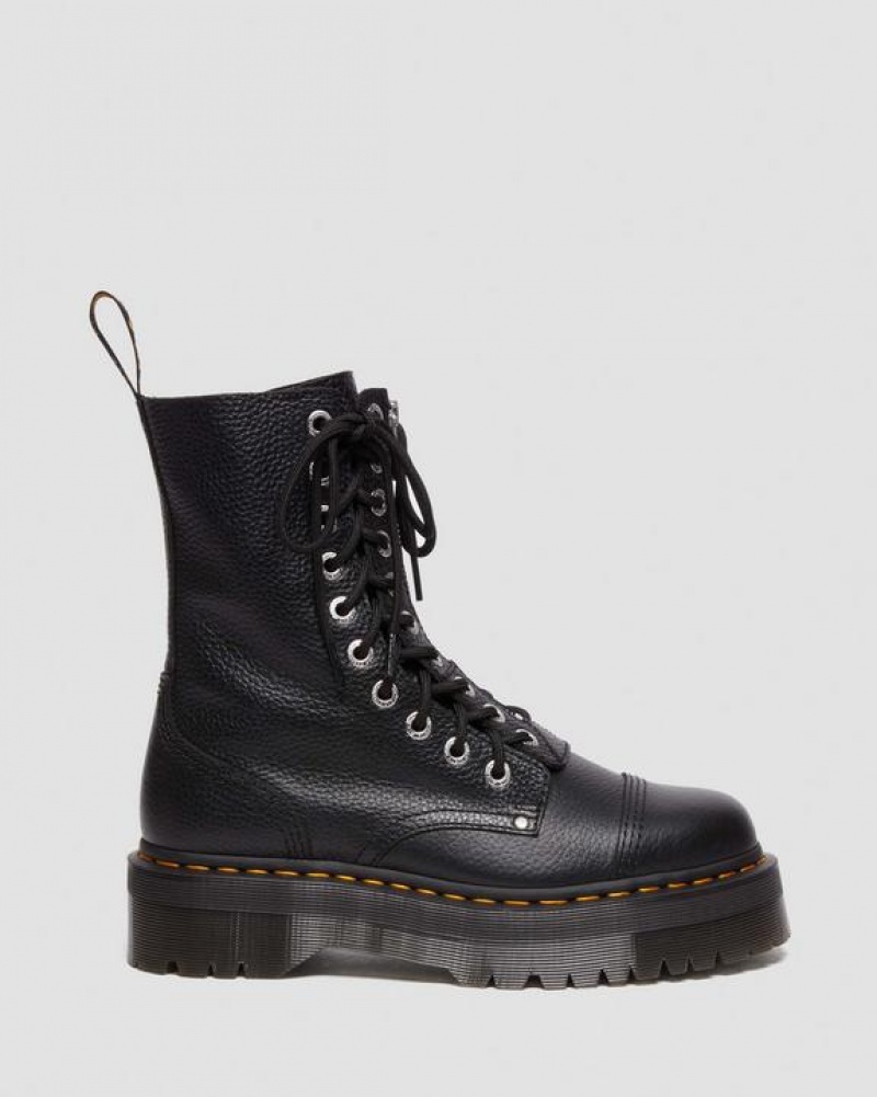 Men's Dr Martens Sinclair Hi Milled Nappa Leather Platform Shoes Black | Australia_Dr86821