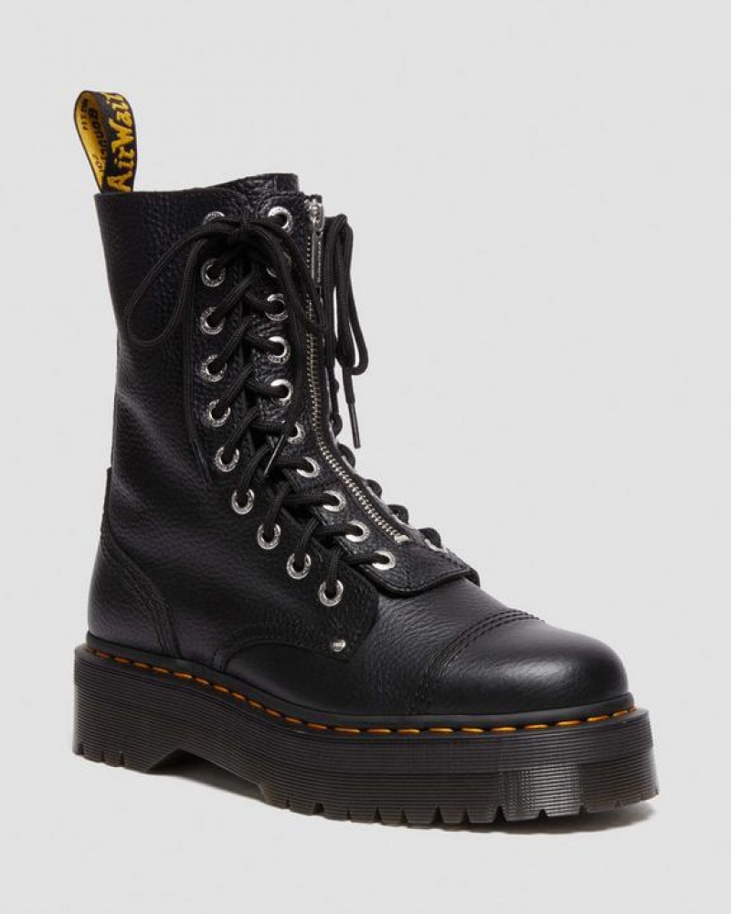 Men\'s Dr Martens Sinclair Hi Milled Nappa Leather Platform Shoes Black | Australia_Dr86821