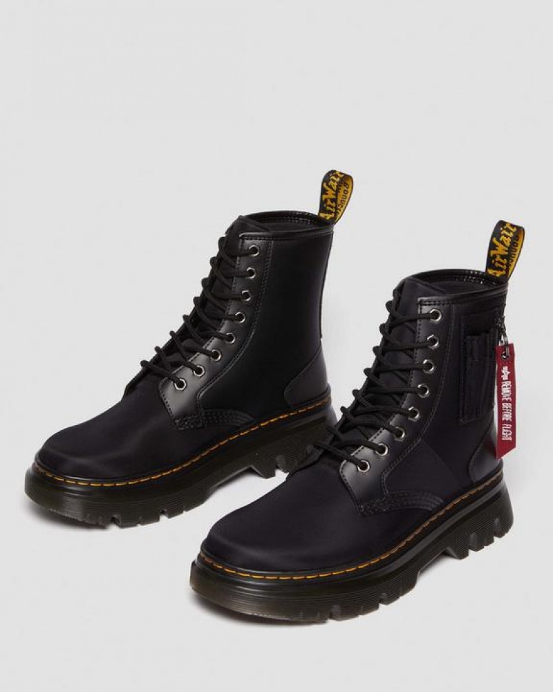 Men's Dr Martens Tarik Alpha Industries Leather & Nylon Utility Boots Black | Australia_Dr30246