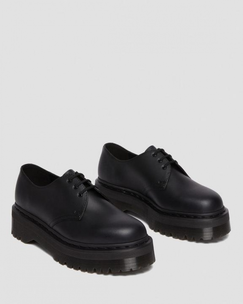 Men's Dr Martens Vegan 1461 Mono Felix Platform Shoes Black | Australia_Dr28233