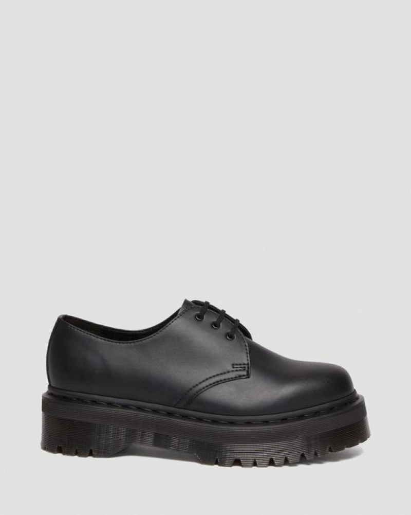 Men's Dr Martens Vegan 1461 Mono Felix Platform Shoes Black | Australia_Dr28233