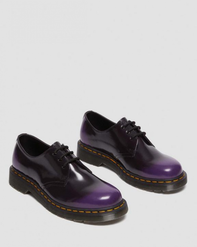 Men's Dr Martens Vegan 1461 Oxford Shoes Black / Purple | Australia_Dr39396