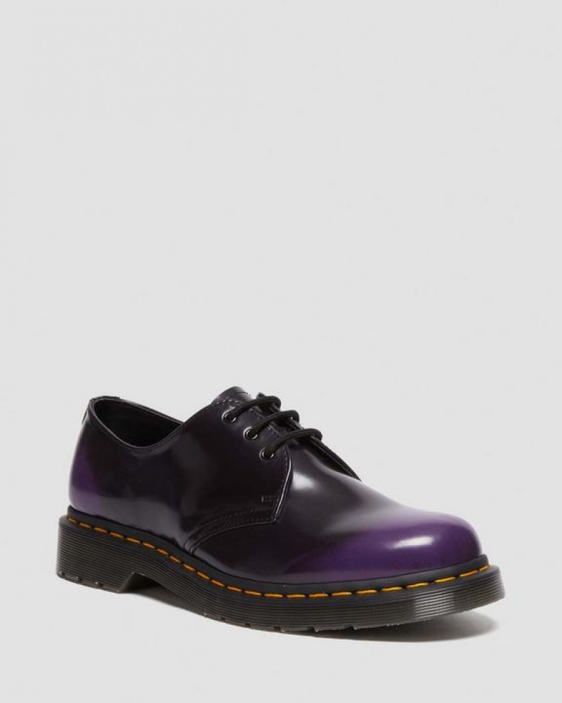 Men\'s Dr Martens Vegan 1461 Oxford Shoes Black / Purple | Australia_Dr39396