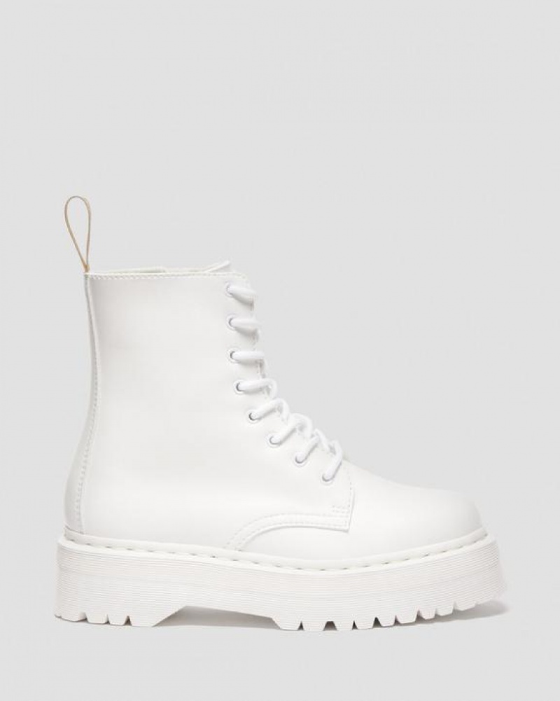 Men's Dr Martens Vegan Jadon II Boot Kemble Mono Platforms Boots White | Australia_Dr60319