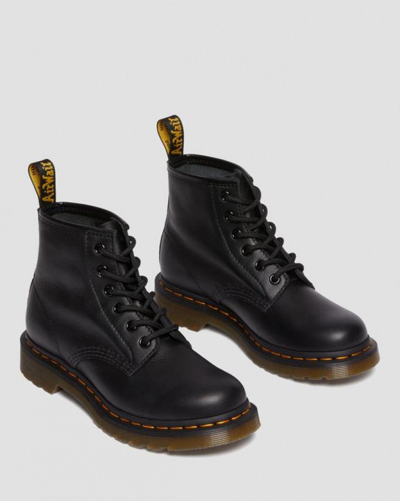 Women's Dr Martens 101 Virginia Leather Ankle Boots Black | Australia_Dr60153